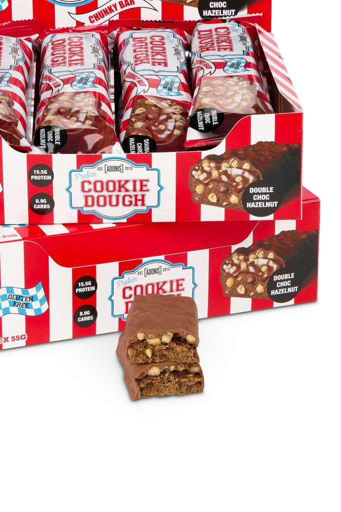 PROTEIN COOKIE DOUGH CHUNKY BAR (SINGLE BAR) – Double Choc Hazelnut