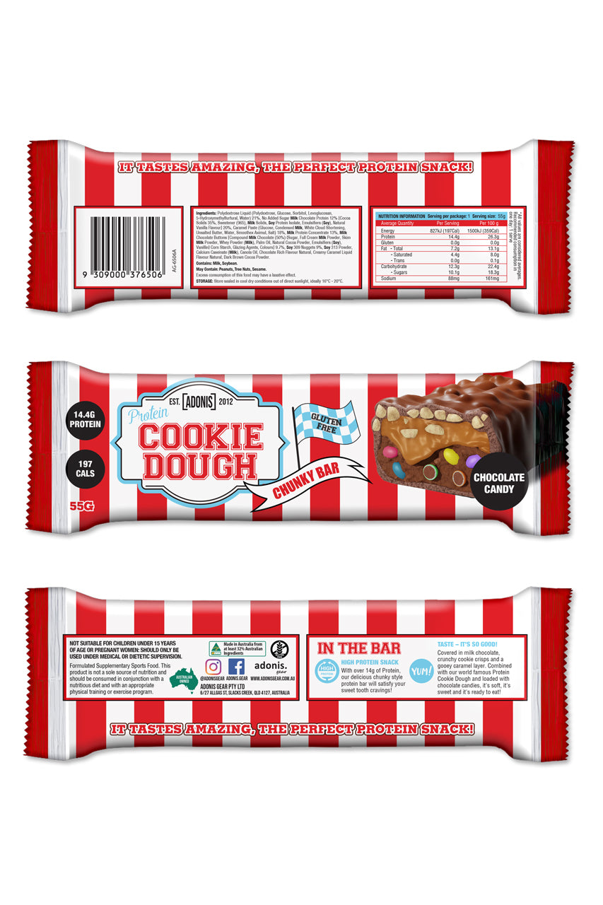 PROTEIN COOKIE DOUGH CHUNKY BAR (SINGLE BAR) – Chocolate Candy