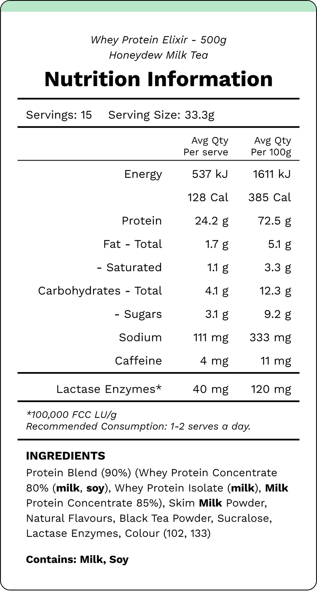 WHEY PROTEIN ELIXIR - Honeydew Milk Tea