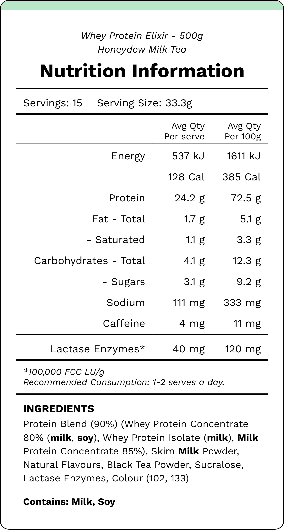 WHEY PROTEIN ELIXIR - Honeydew Milk Tea