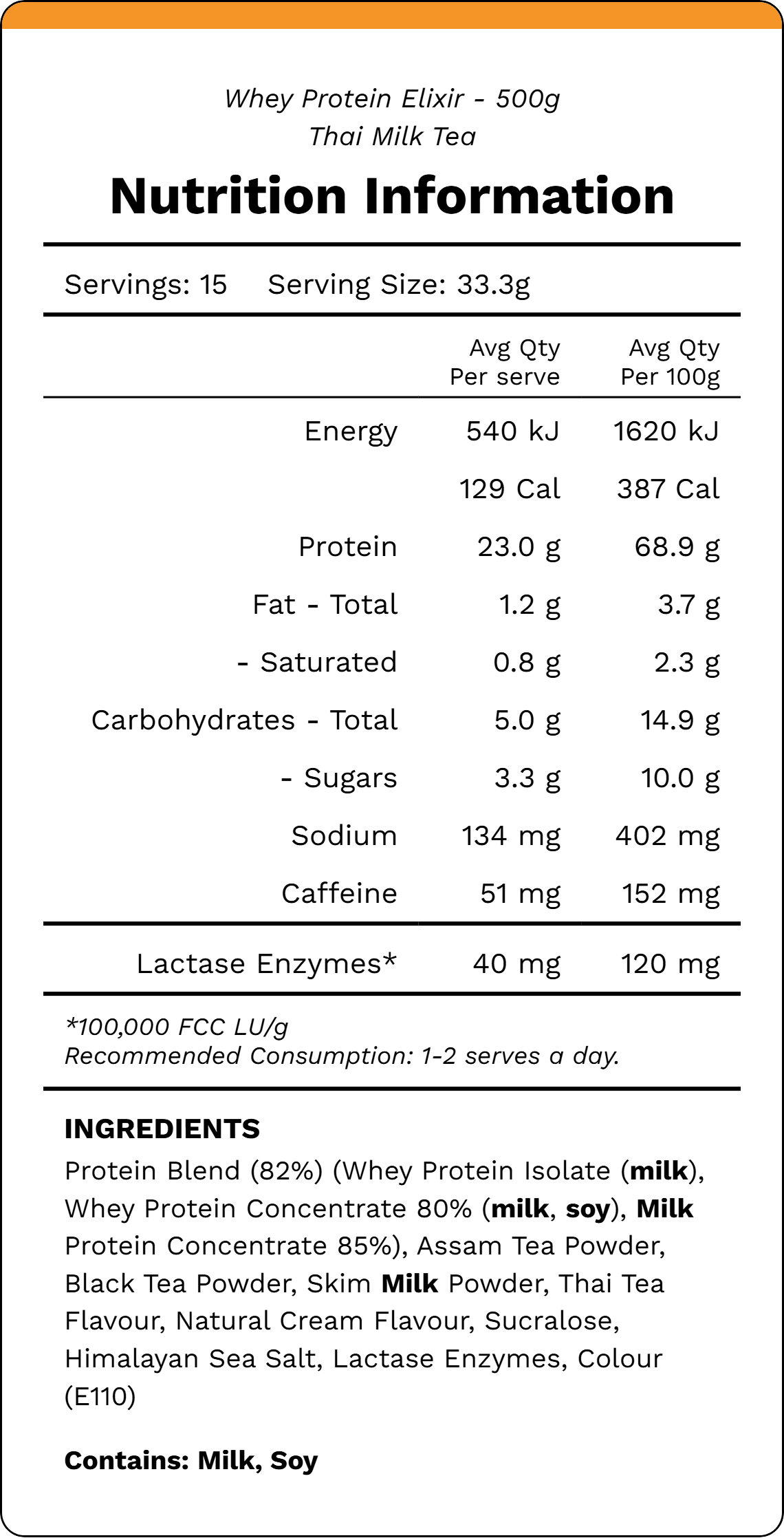 WHEY PROTEIN ELIXIR - Thai Milk Tea